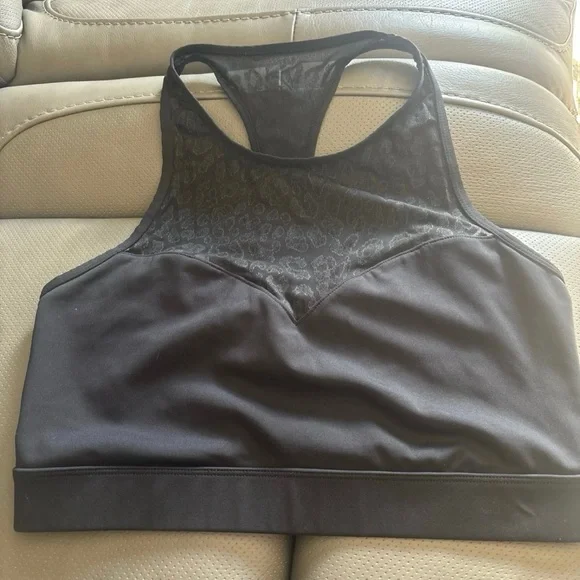 Kate Spade Black Sports Bra with Mesh Detail - Picture 1 of 5